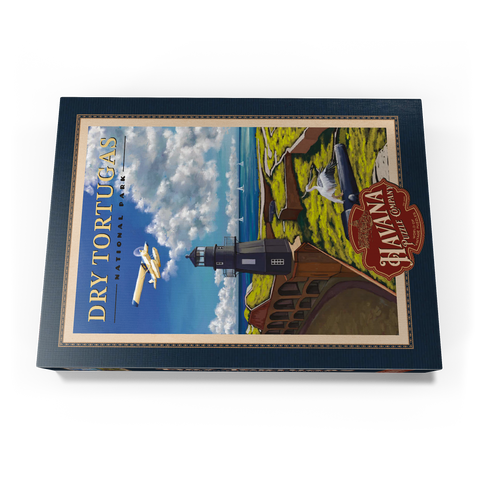 Dry Tortugas National Park - Fort Jefferson Lighthouse, Vintage Travel Poster 1000 Puzzle Schachtel Ansicht3