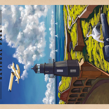 Dry Tortugas National Park - Fort Jefferson Lighthouse, Vintage Travel Poster 200 Puzzle 3D Modell